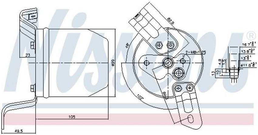 BMW A/C Receiver Drier 64538372977 - Nissens 95004